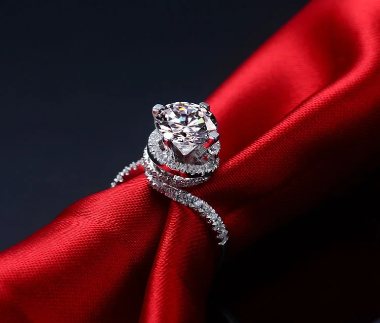 Оптовая продажа однотонное Белое золото 750 модные украшения для девочек 2CT