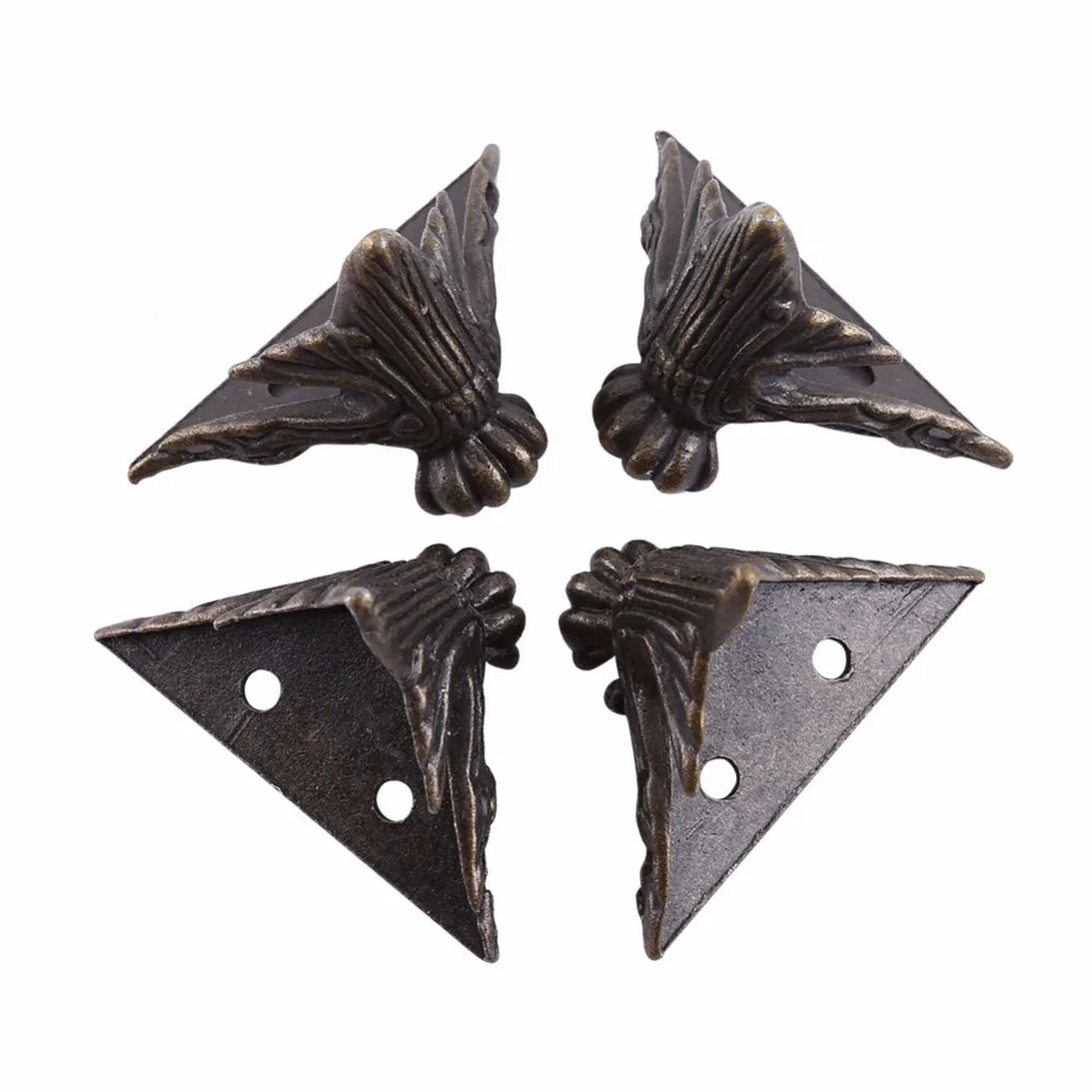 4 шт./лот антикварная латунная коробка для ювелирных изделий Деревянный корпус