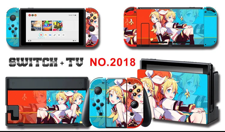 Для nintendo Switch Pain sticker консоль Dock Joy Con полное покрытие цветной бумажной кожи Закаленное стекло протектор экрана от 2000-2305