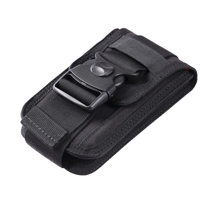 Black Тактический чехол для телефона Molle, чехол для телефона, поясная сумка, Военный нейлоновый чехол для мобильного телефона, сумка для карт, сумка для охоты на открытом воздухе - Цвет: Black