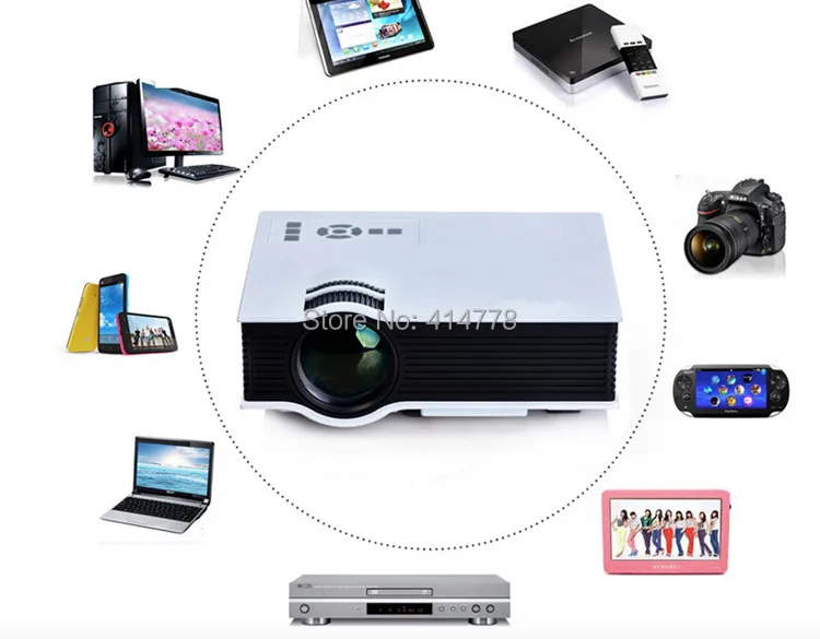 Оригинал UC40 1080 P Мини Пико Портативный HDMI/VGA/USB/SD Цифровой СВЕТОДИОДНЫЙ Проектор