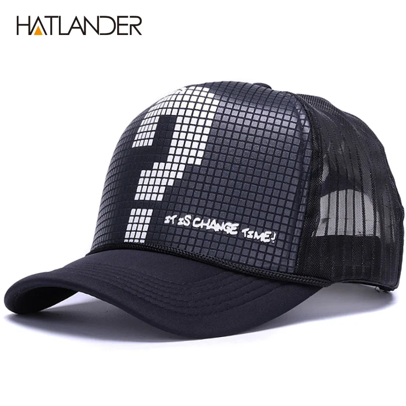 Кепка для мужчин и женщин HATLANDER повседневная черная сетчатая бейсболка летняя