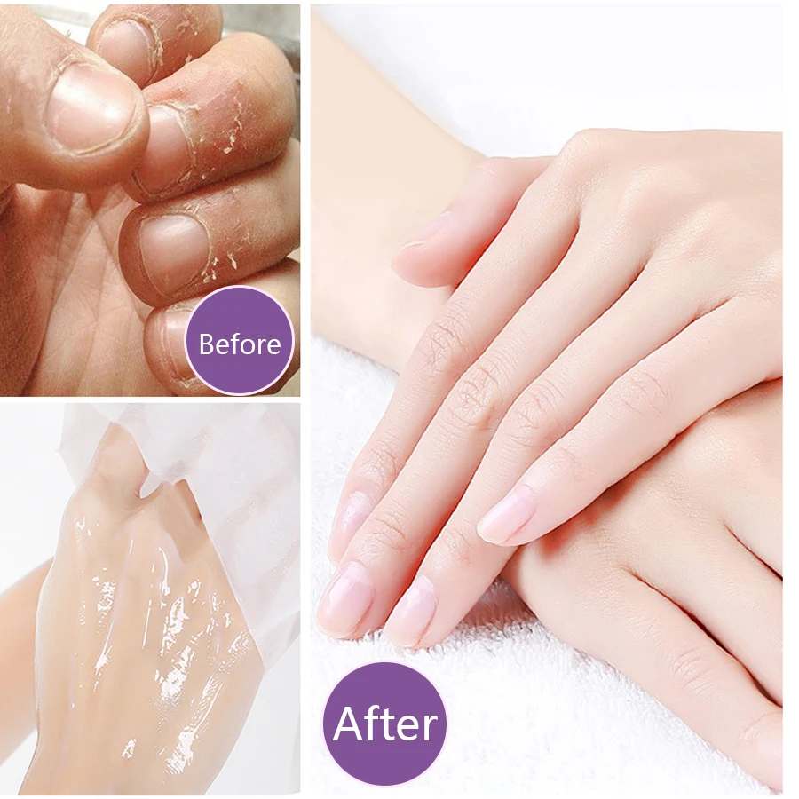 

2Pair/4Pcs Lavender Extract Moisturizing Hand Mask Spa Skin Care Anti-Aging Whitening Smoothing Anti-winkle Hydrating Hand Glove