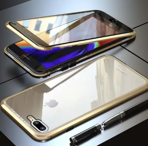 360 gold gold Luphie ультра тонкий авиационный алюминиевый бампер для iPhone 7 8 CNC призматическая форма рамка металлическая кнопка Крышка для iPhone7 plus бампер - Цвет: 360 gold gold
