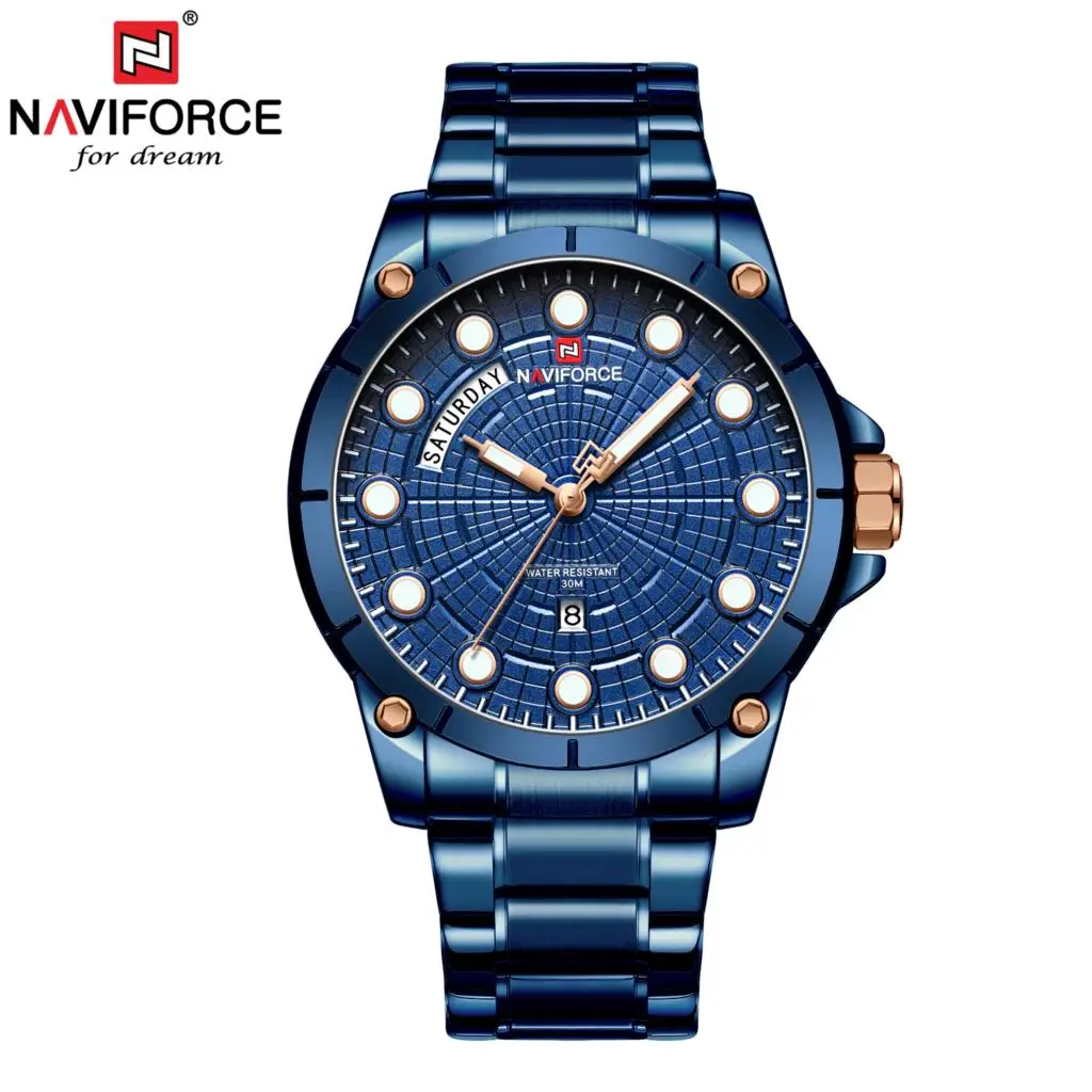 Часы наручные NAVIFORCE мужские кварцевые модные спортивные брендовые роскошные
