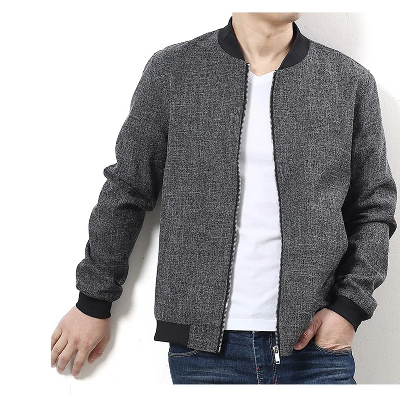 Мужская куртка большого размера 6XL 7XL 8XL 9XL куртка осень и зима с длинными рукавами на молнии повседневное серое домашнее простое пальто 50 52 54