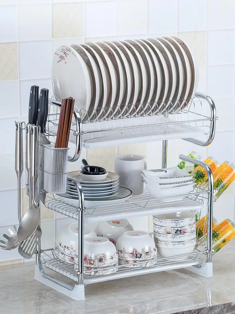 Лидер продаж S-образная стойка для столовых приборов на 2/3 уровней полка посуды