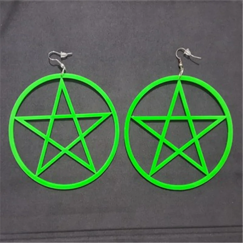 2020 Модные Акриловые круглые крупные большие серьги с пятиконечными звездами