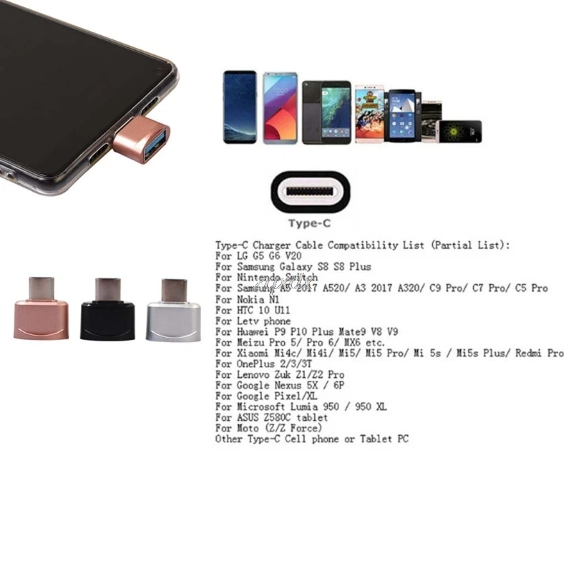 Адаптер конвертера для передачи данных типа C к USB OTG Pro S8 телефона Android оптовая