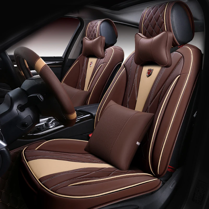 

(Front + Rear) 2018 New Luxury leather Car Seat Cover car styling For volkswagen bmw ford passat