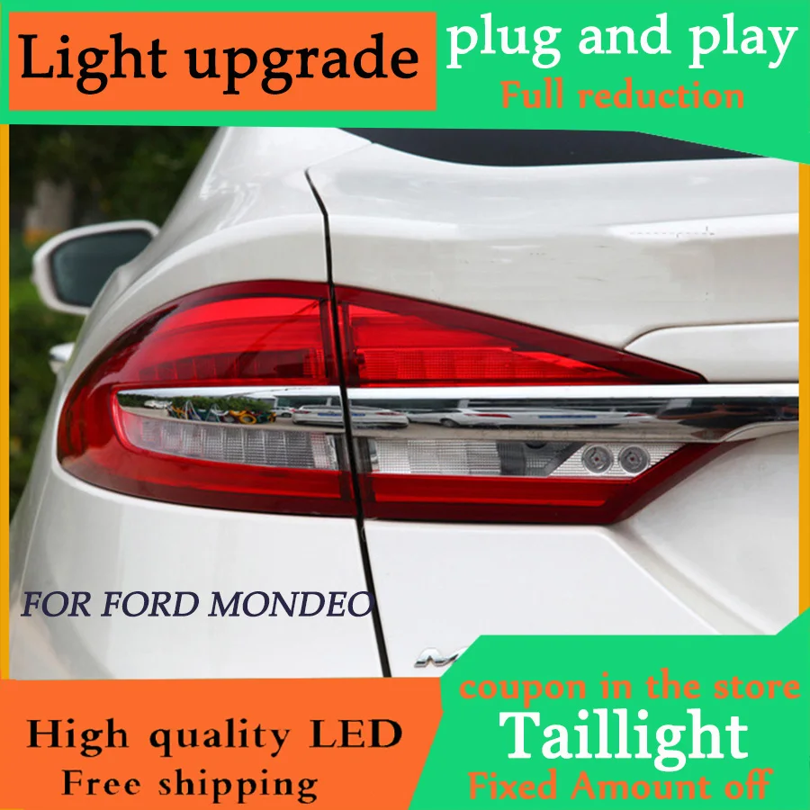 D YL Ford Mondeo Fusion задние фонари 2017 2018 2019 светодиодные лампы DRL + тормоз Парк