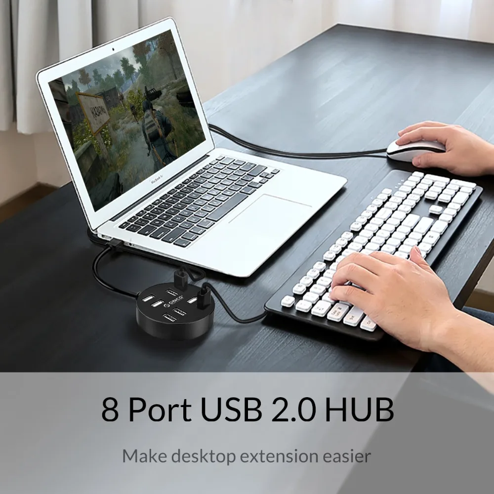 ORICO 8 портов USB2.0 концентратор Мини USB разветвитель Micro B Питание Порт поддержка OTG