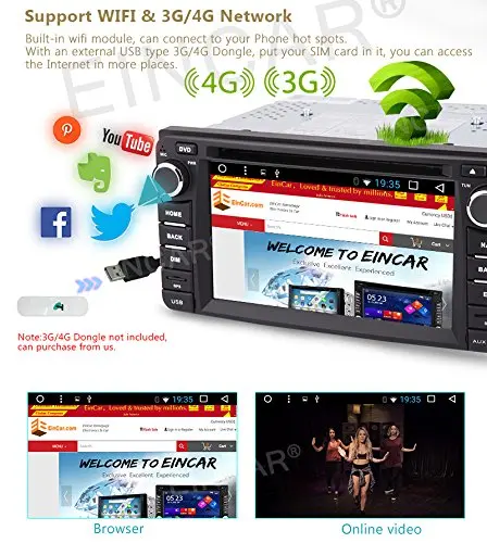 Eincar 2 DIN Android 6.0 Автомобильный GPS DVD Радио плеер Авто стерео Рулевое колесо для Toyota