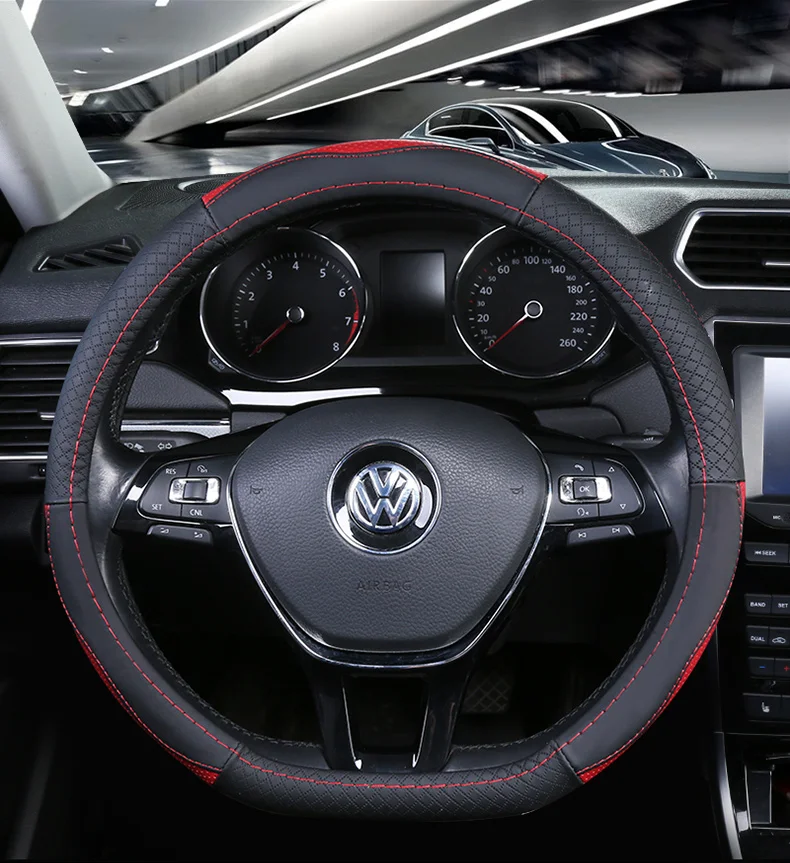 Верхнее кожаное колесо рулевые крышки для тvolkswagen VW Atlas Teramont Cross Golf wagon AllTrack Touran Tiguan Sharan Sulan