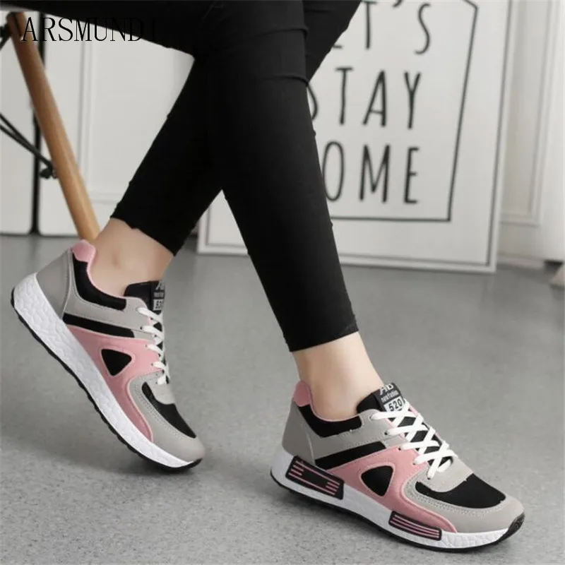 

ARSMUNDI Spring New Designer Pink Platform Sneakers Women Vulcanize Shoes Tenis Feminino Lace-up Casual Female Shoes Woman M409