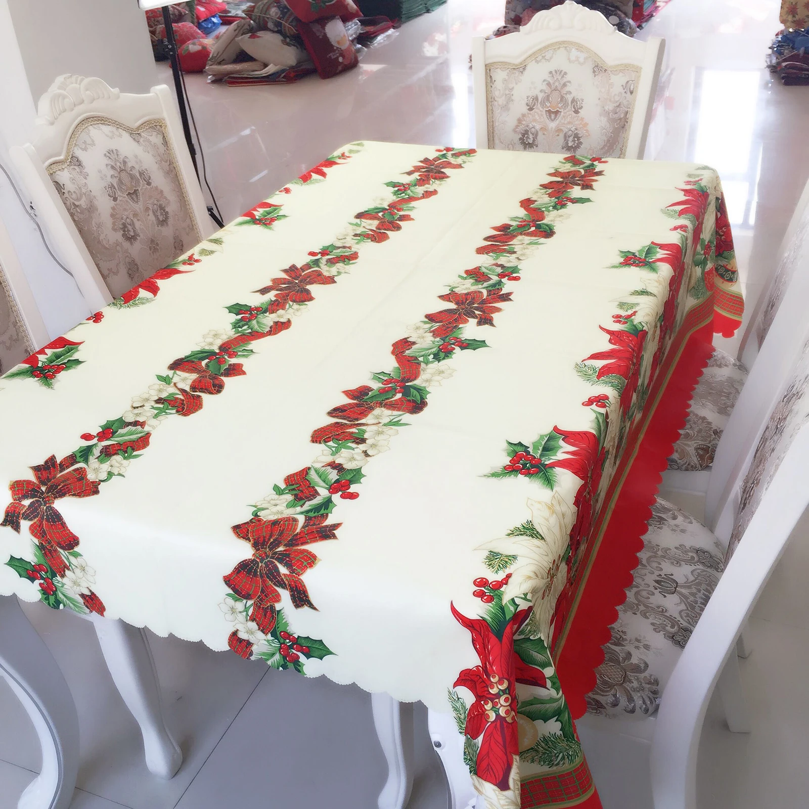 

Christmas decoration flower ring table cloth home decoration table cover festival DIY decoration table cover party table decor