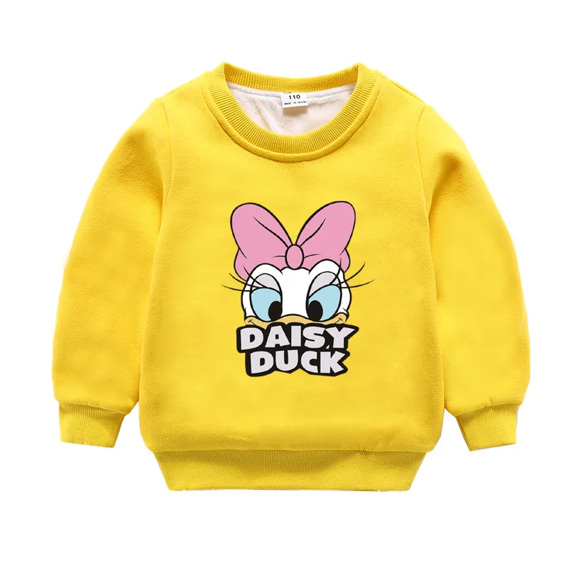 fleece-7 Одежда для маленьких девочек; коллекция года; сезон осень-зима; флисовая толстовка с рисунком утки; топы для мальчиков; детская хлопковая рубашка - Цвет: fleece-7