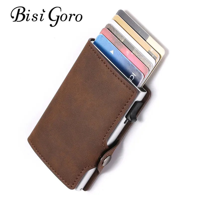 Кошелек унисекс BISI GORO 2019 винтажный кошелек для карт тонкий визитных карточек с RFID