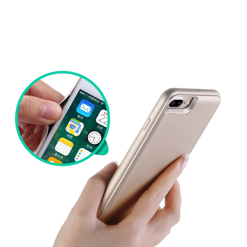 Тонкий чехол для зарядки аккумулятора 3000 мАч iPhone 8 7 6 6s Plus внешнего внешний