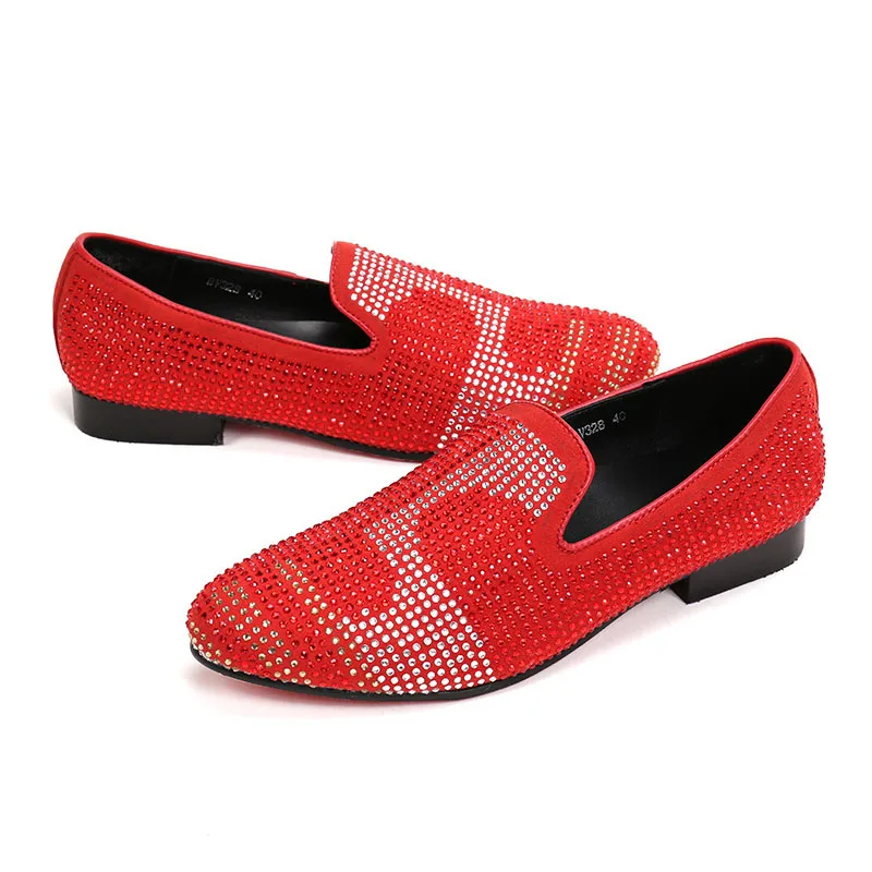 Batzuzhi Fashion Classic dress mens Shoes genuine leather red /black loafers slip on men prom shoes italian luxury big size 46 | Обувь