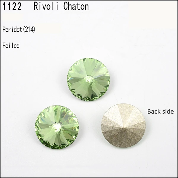 Peridot F (214) 1 шт.) с украшением в виде кристаллов от Swarovski 1122 круглые Rivoli камня(без отверстия) фольгированная Австрия Стразы для бижутерии, материал для рукоделия - Цвет: Peridot F (214)