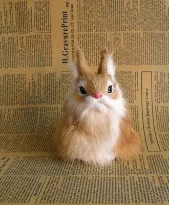 

simulation rabbit model polyethylene& fur 12x8cm yellow rabbit handicraft,prop,home Decoration toy xmas gift b3620