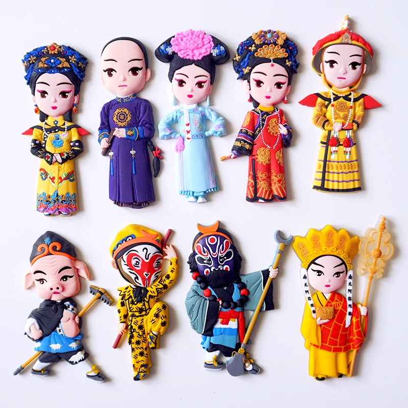 

(5 pieces/lot)Chinese Beijing Peking Opera characters fridge magnet Creative Features Refrigerator Message posted