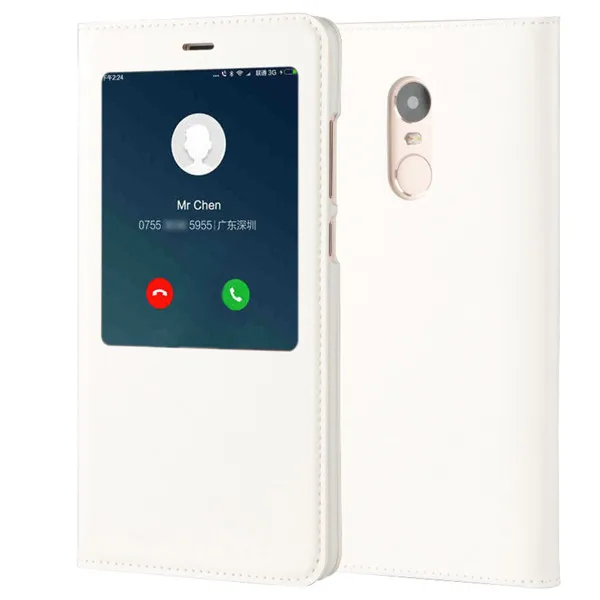 ACCEZZ кошелек флип-чехол для Xiaomi Redmi 4A 4X Note 4 4X Окно просмотра из искусственной кожи чехол тонкий защитный корпус чехлы Smart Funda - Цвет: White