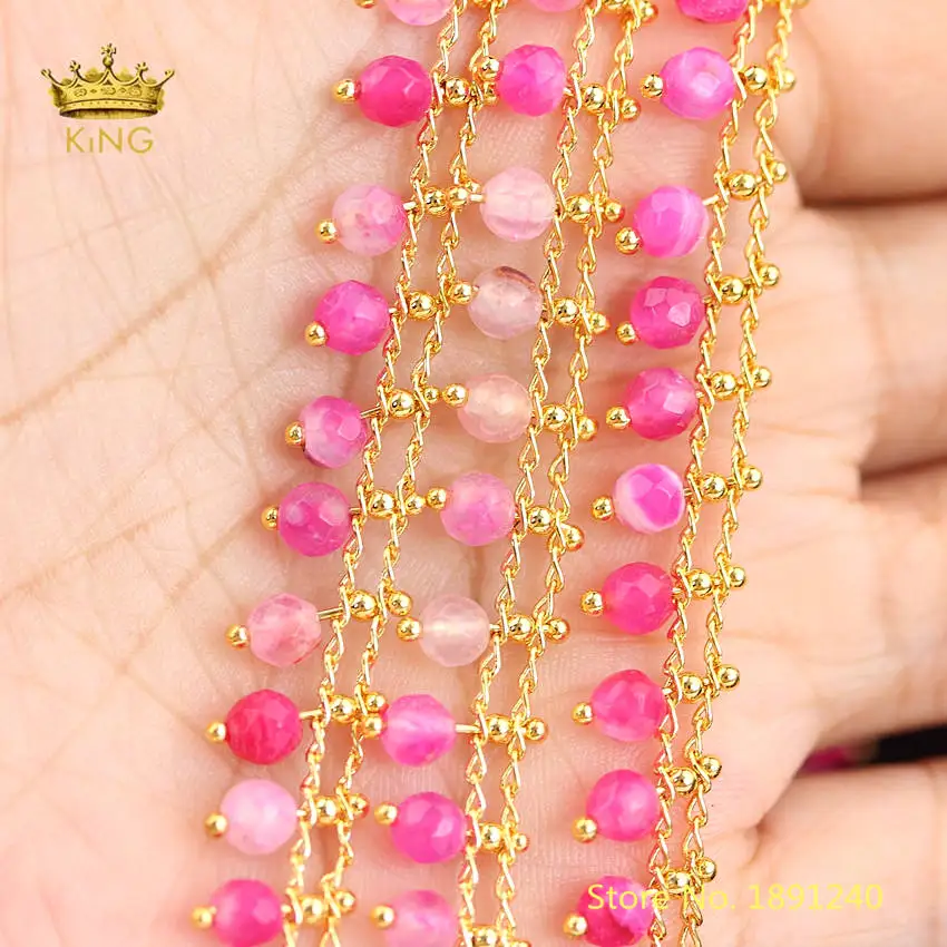 5 метров 4 мм камни из бусин изящные украшения натуральные ограненные Агаты