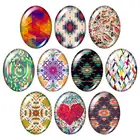 Красота геометрический узор красочный 13x1 8 мм18x2 5 мм30x40 мм смешанный Овальный фото стекло кабошон демонстрация плоская задняя Ювелирная фурнитура TB0089