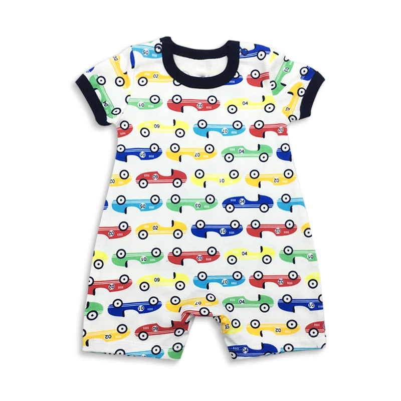 baby clothes 100% cotton short sleeve summer boy rompers toddler infant 0-24 months car kid clothing |