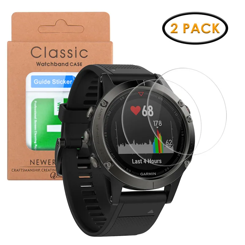 Закаленное ультратонкое стекло Qosea (2 упаковки) для Garmin Fenix 5 9H прозрачная