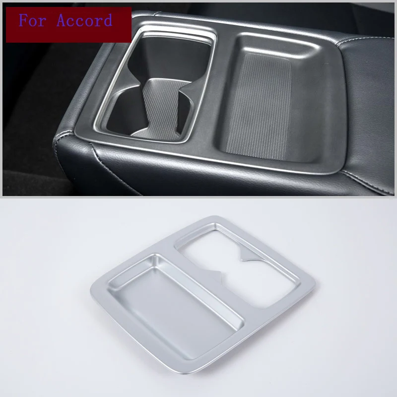 

ABS Car Inner Rear Water Cup Holder Panel Decoration Cover Trim Stickers For Fit For Honda Accord10th 2018 Car Styling