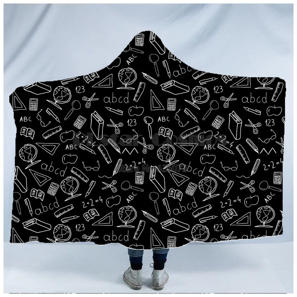 Plstar Cosmos Math science for boy Graphic funny Hooded Blanket 3D full print Wearable Adults men women style5 | Дом и сад