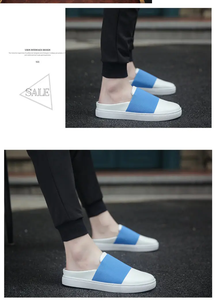 EXCARGO mules; мужские шлепанцы без шнуровки; коллекция года; белые парусиновые кроссовки для мужчин; тапочки с закрытым носком; летние туфли на плоской подошве для мужчин