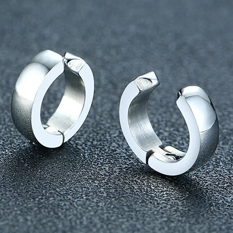 Stainles Steel Pairs Clip Earrings Men Ear Cuff Fashion Brand Unisex Punk Hip Jewelry