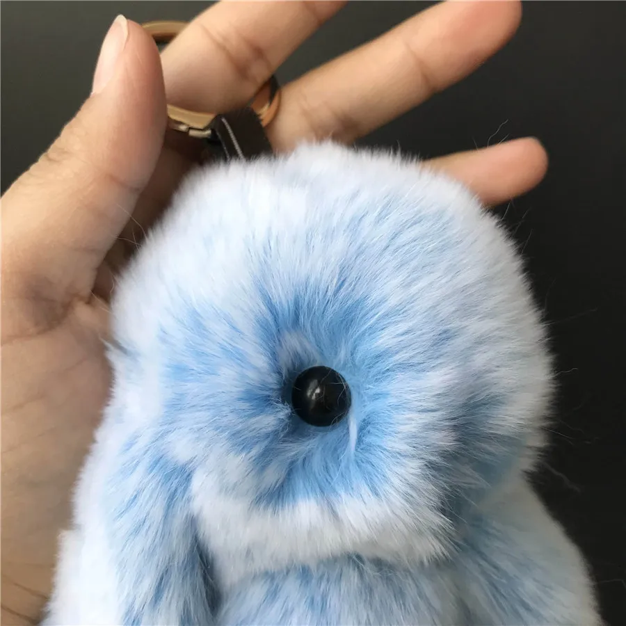 Magicfur настоящий мех кролика милый Игрушечный Кролик брелок небесно голубого