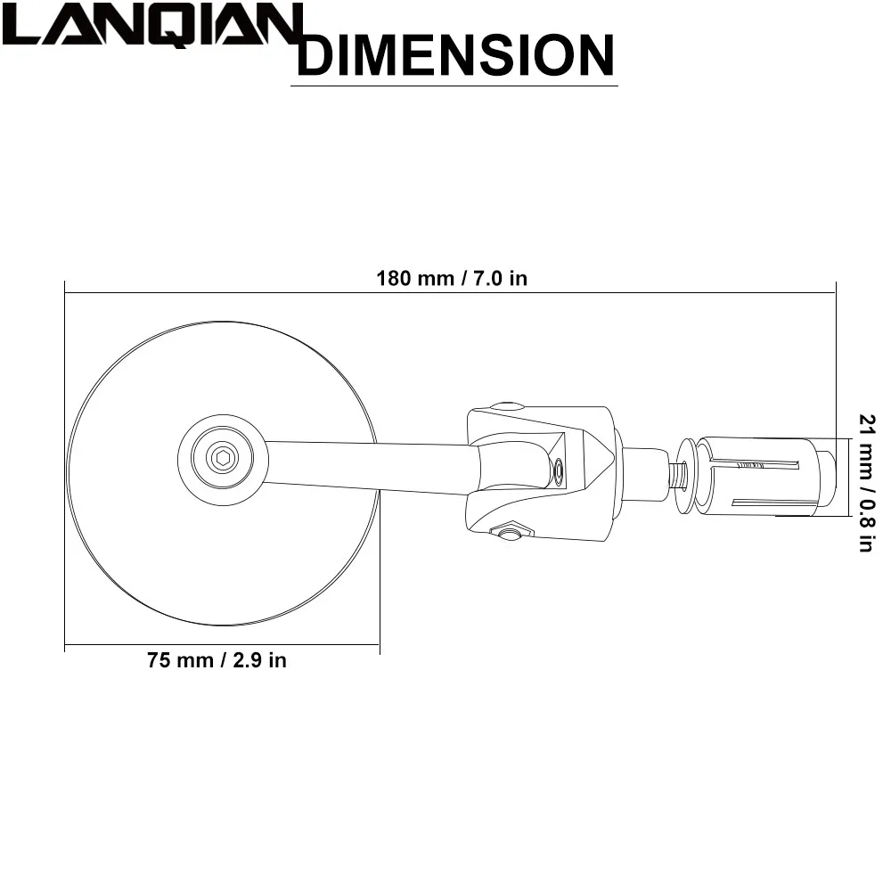 

Black Universal Motorcycle Mirror Common 7/8" 22MM Adjustable Rearview Mirror CNC Aluminium Motorbike Handlebar Bar End Mirrors
