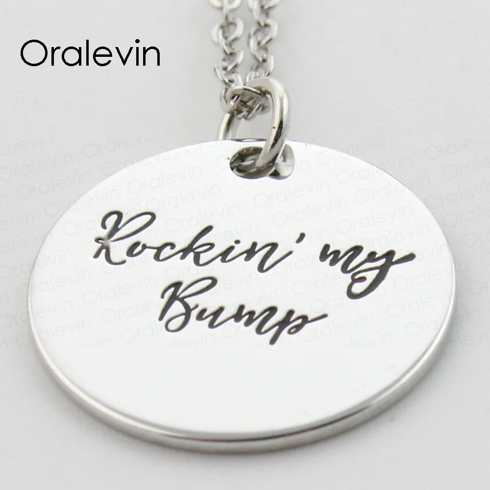 Оптовая продажа подвеска ROCKIN MY BUMP с гравировкой ожерелье подарок для любимого