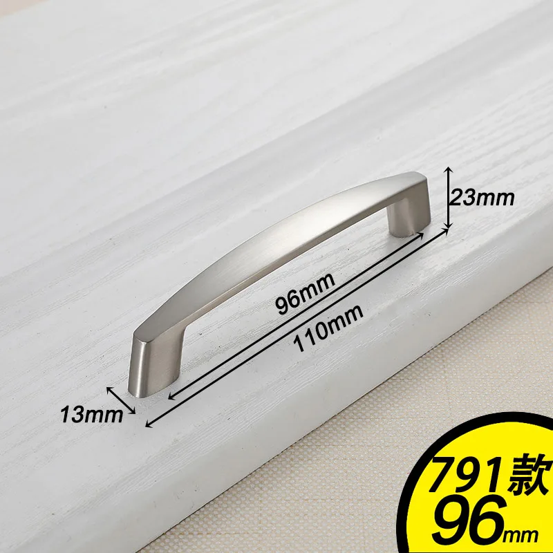 791-96 MM AOBT кухонные ручки для шкафа, круглая ручка Матовый никель 96 мм 128 мм 160 мм ручка для мебели для ящика шкафа тянет алюминиевый сплав 773 - Цвет: 791-96 MM