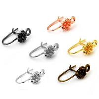 10pcs 2019 new best selling alloy plating 5 colors flower pattern woman earrings jewelry making accessories wholesale