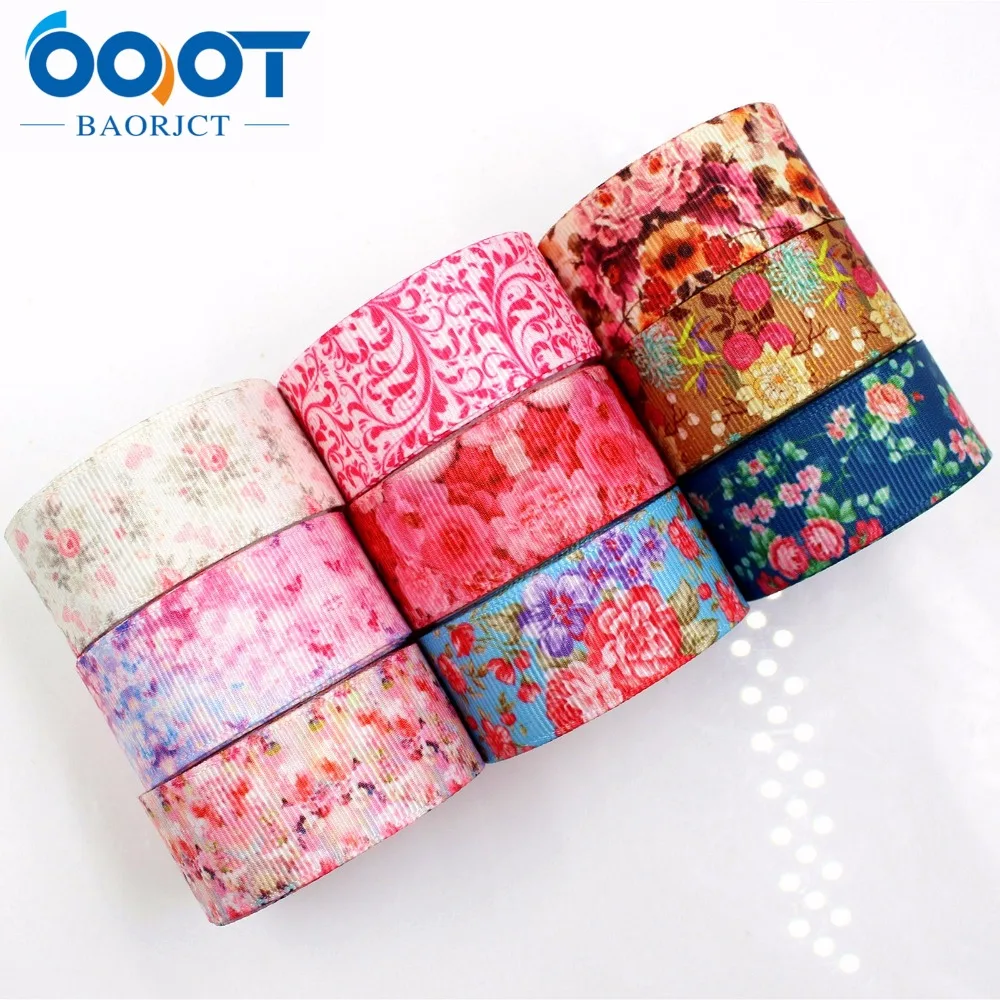 OOOT BAORJCT 175166 22 мм 10 ярд ленты с цветами Термальность печатным рисунком grosgrain