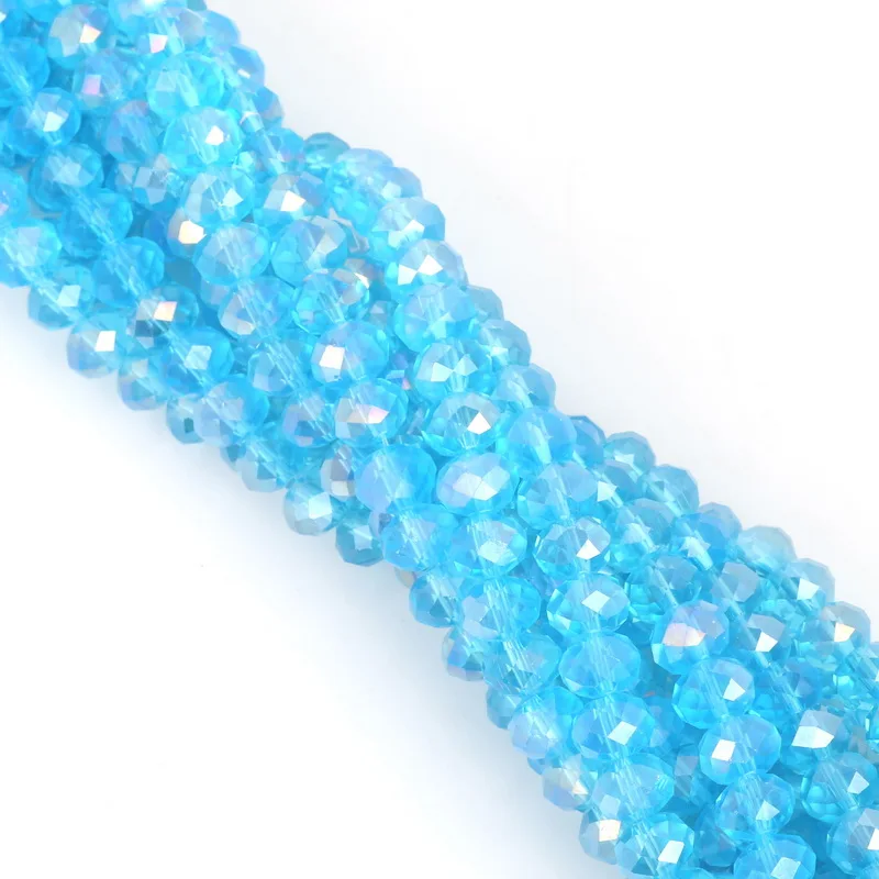 Turquoise AB 70 шт./лот, 8 мм Австрийские граненые хрустальные бусины Rondelle, стеклянные бусины для самостоятельного изготовления ювелирных изделий, браслетов и ожерелий - Цвет: Turquoise AB
