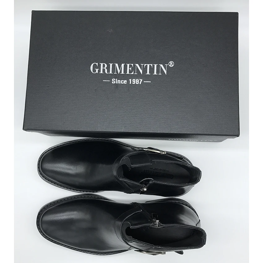 GRIMENTIN/брендовые Роскошные Мужские модельные ботинки ботильоны из натуральной
