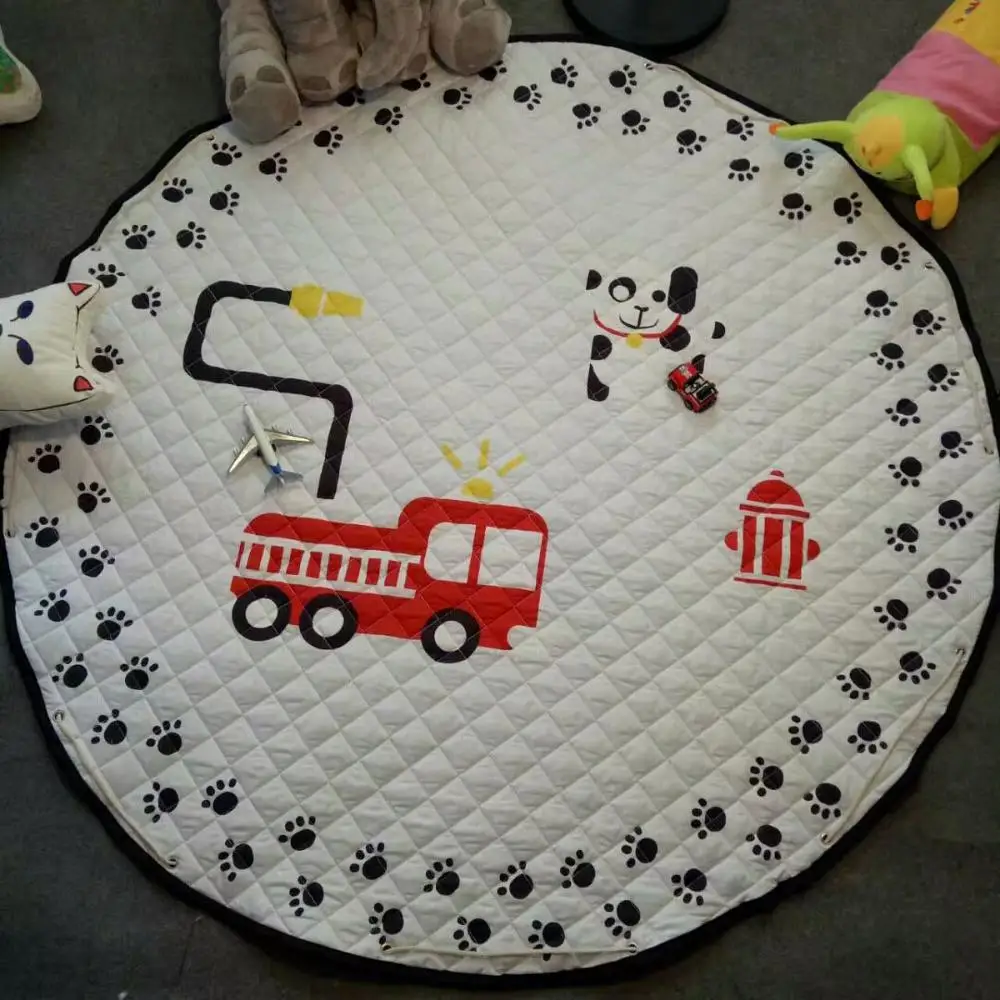 Fire truck Детский автомобильный коврик для хранения, детские спортивные коврики, коврик для пола, круглый детский коврик для скалолазания, сумка для хранения, коврик для спортзала, коврик для пикника на открытом воздухе - Цвет: Fire truck