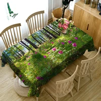beautiful landscape pattern 3d tablecloth dustproof polyester cotton tablecloth wedding banquet decoration table cloth