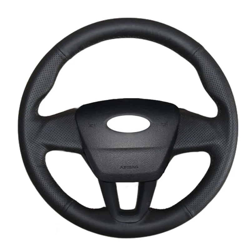 Воловья кожа автомобильный Стайлинг чехол на руль для Ford Focus 2 3 2015 (без