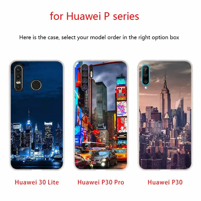 Мягкий чехол для Huawei P40 P30 P20 Pro P10 Lite e Plus P Samrt Z 2020 2019 New York City Times Square Beautiful|Бамперы| |