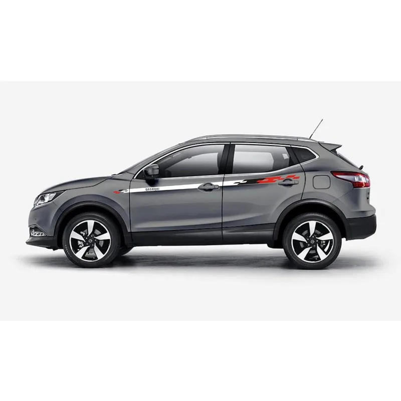 Gray car World Datong Racing Sport Stripes для Nissan QASHQAI Mark Levinson Боковая дверь наклейка автомобильная виниловая пленка - Название цвета: Gray car