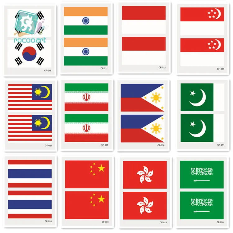 Временная татуировка с флагом Кореи, Индии, Индонезии, Саудовской Аравии, Таиланда, Сингапура, Пакистана, Малайзии, 2018 Азия, флеш тату «флаги» Временная татуировка с флагом Кореи, Индии, Индонезии, Саудовской Аравии, Таиланда, Сингапура, Пакистана, Малайзии, 2018 Азия, флеш тату «флаги»